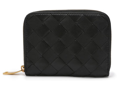 Bottega Veneta Intrecciato Weave Coin Purse Black