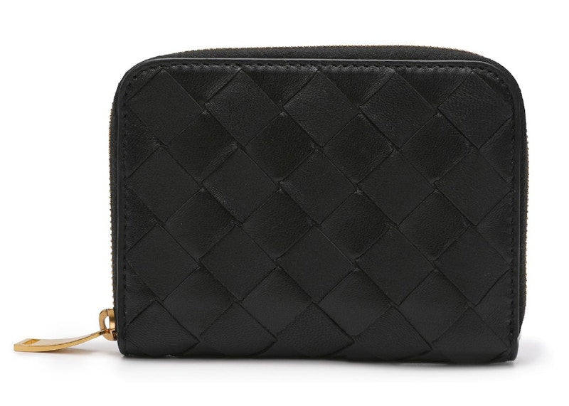 Bottega Veneta Intrecciato Weave Coin Purse Black