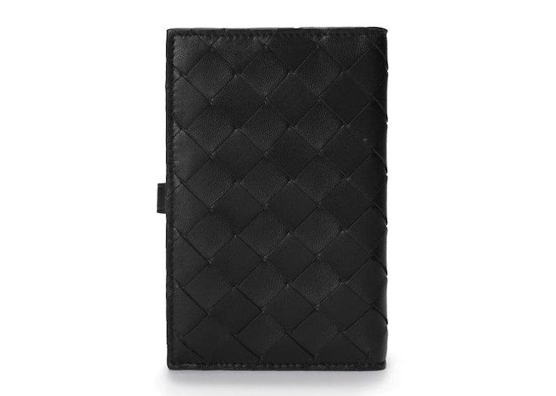 Bottega Veneta Intrecciato Weave French Wallet Black