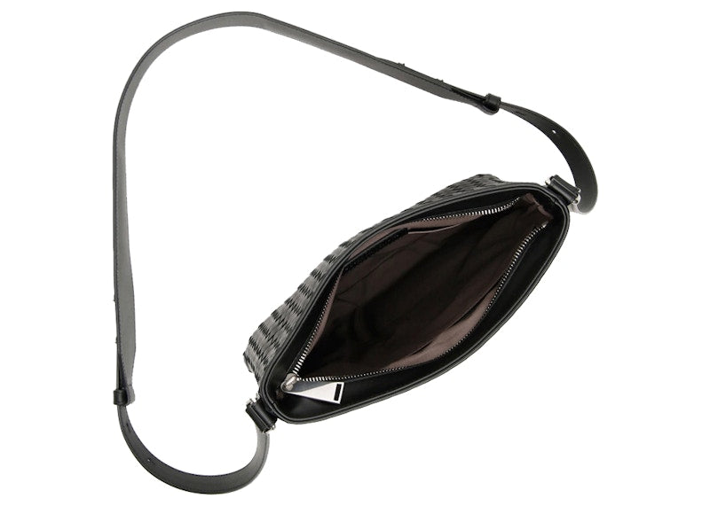 Bottega Veneta Intrecciato Weave Messenger Bag Black