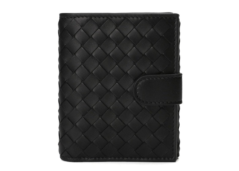 Bottega Veneta Intrecciato Weave Wallet Mini Black