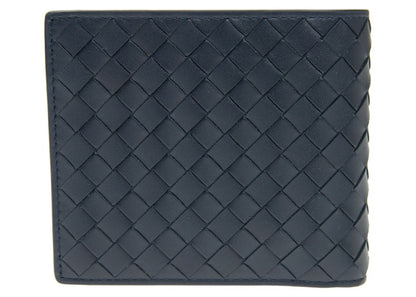 Bottega Veneta Intrecciato Weave Wallet Navy