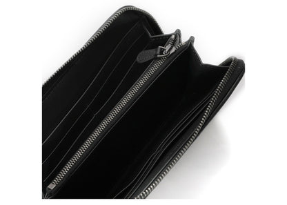 Bottega Veneta Intrecciato Weave Zip-Around Wallet Black