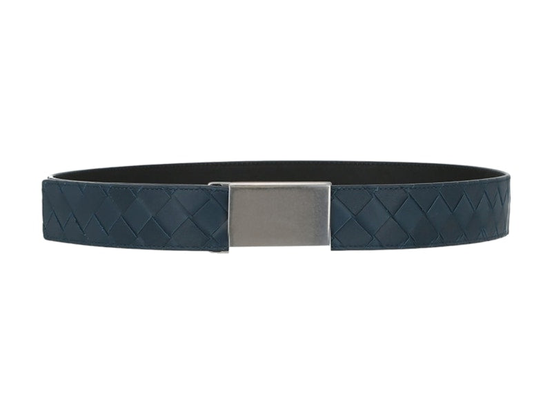 Bottega Veneta Intrecciato Woven Belt Blue