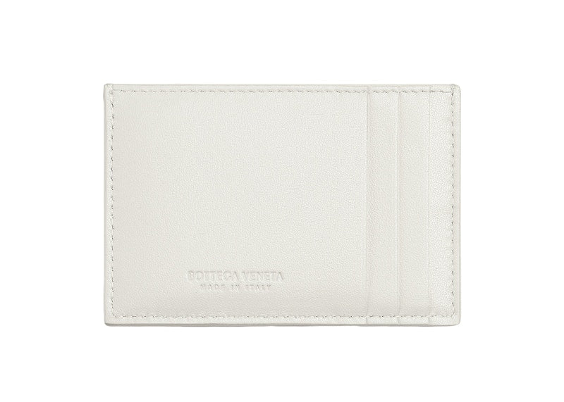 Bottega Veneta Intreccio Credit Card Case Chalk