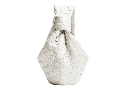 Bottega Veneta Jodie Top Handle Bag Teen Intrecciato White