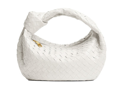Bottega Veneta Jodie Top Handle Bag Teen Intrecciato White
