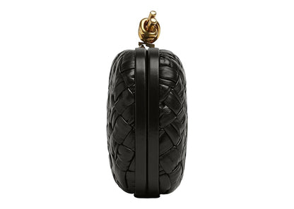 Bottega Veneta Knot Foulard Intrecciato Minaudiere Black