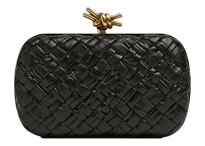 Bottega Veneta Knot Foulard Intrecciato Minaudiere Black