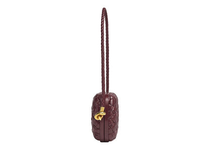 Bottega Veneta Knot Foulard Intrecciato Minaudiere On Strap Barolo