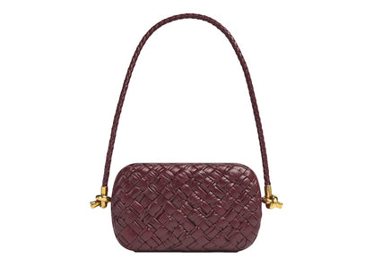 Bottega Veneta Knot Foulard Intrecciato Minaudiere On Strap Barolo