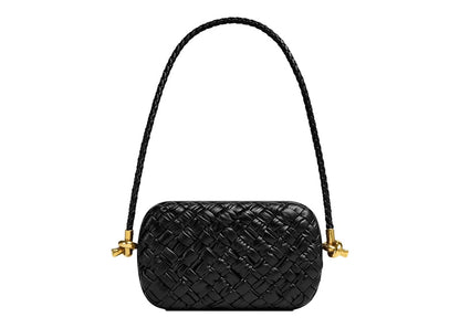 Bottega Veneta Knot Foulard Intrecciato Minaudiere On Strap Black