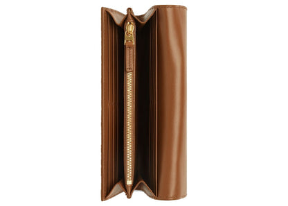 Bottega Veneta Large Flap Wallet Intreccio Wood