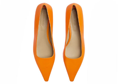 Bottega Veneta Leather Ballet Flat Orange (Women's)