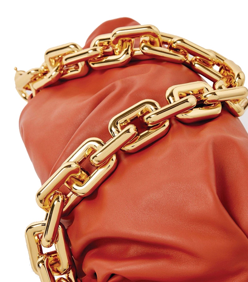 Bottega Veneta Leather Chain Pouch Shoulder Bag Maple