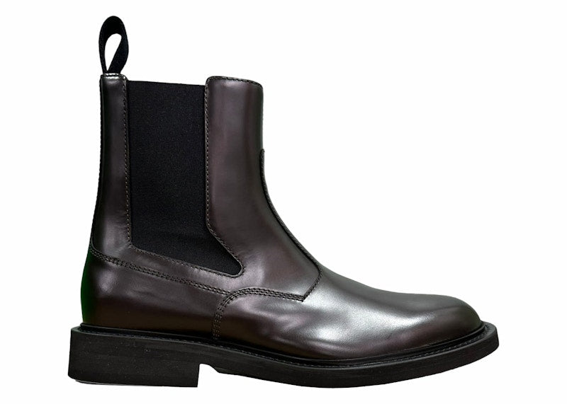 Bottega Veneta Leather Chelsea Boot Dark Brown
