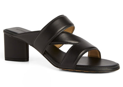 Bottega Veneta Leather Crossover-Strap Sandal Black (Women's)