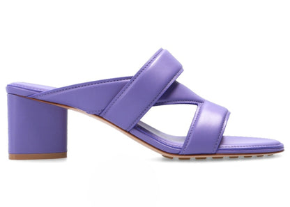 Bottega Veneta Leather Crossover-Strap Sandal Purple (Women's)