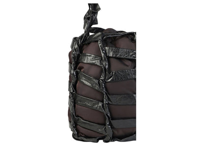Bottega Veneta Leather Tape Shoulder Bag Black/Gold