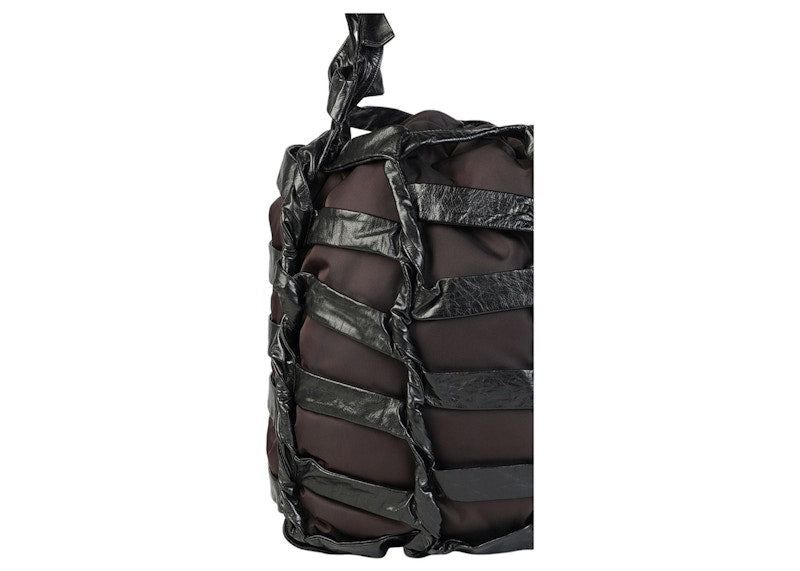 Bottega Veneta Leather Tape Shoulder Bag Black/Gold