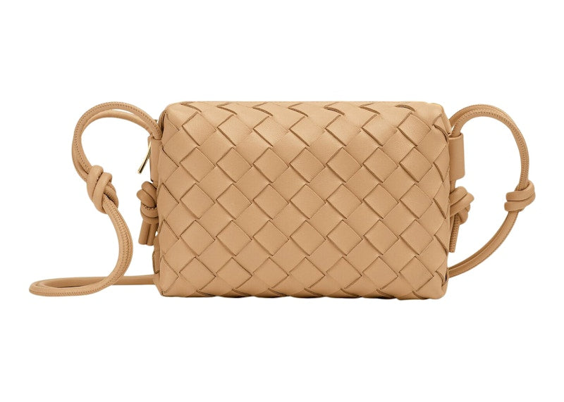 Bottega Veneta Loop Intrecciato Camera Bag Mini Almond