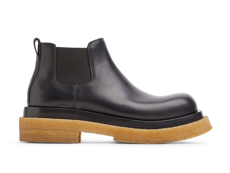 Bottega Veneta Lug Cropped Chelsea Boot Black Gum