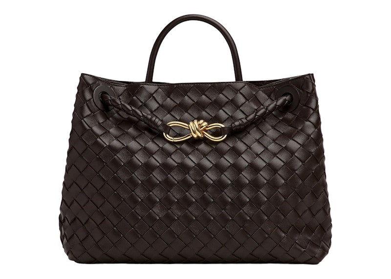 Bottega Veneta Medium Andiamo Top Handle Bag With Sliding Crossbody Strap Intrecciato Fondant