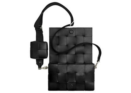 Bottega Veneta Medium Cassette with Versatile Strap Intreccio Black