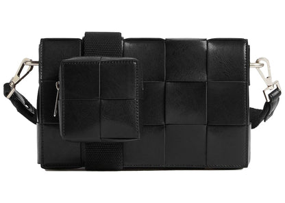 Bottega Veneta Medium Cassette with Versatile Strap Intreccio Black