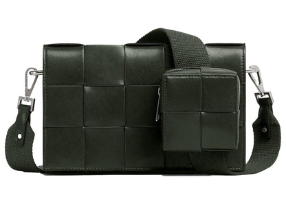 Bottega Veneta Medium Cassette with Versatile Strap Intreccio Dark Green