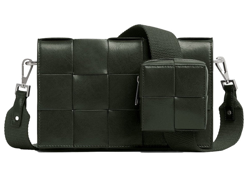 Bottega Veneta Medium Cassette with Versatile Strap Intreccio Dark Green