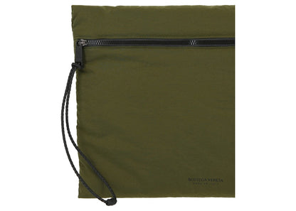 Bottega Veneta Nylon Travel Pouch Khaki/Black