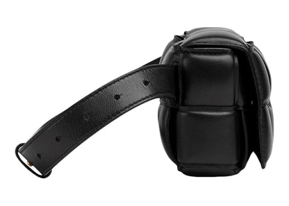 Bottega Veneta Padded Cassette Belt Bag Intreccio Black