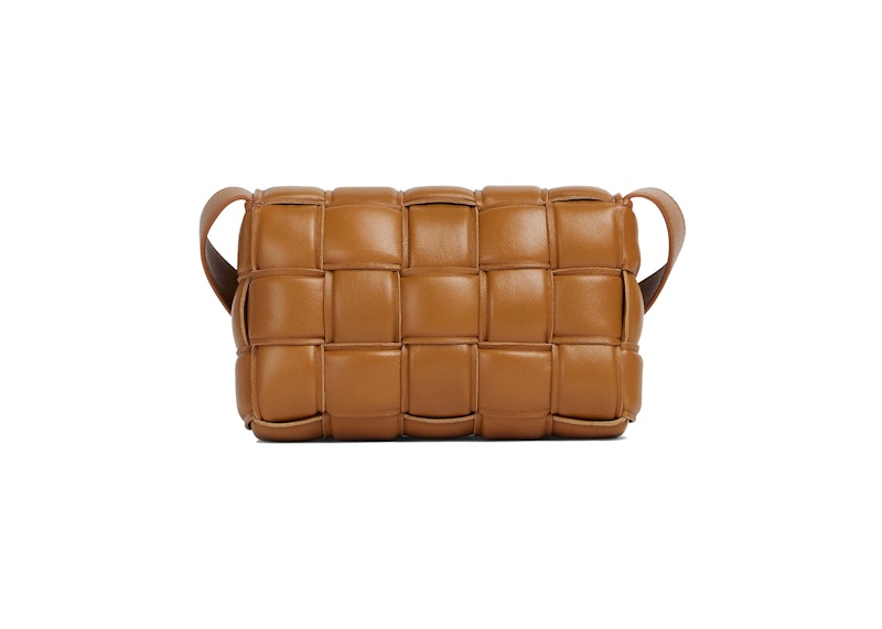 Bottega Veneta Padded Cassette Small Intreccio Camel