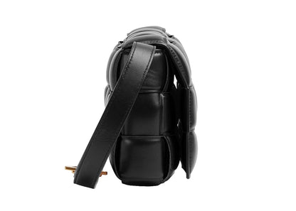 Bottega Veneta Padded Intreccio Cassette Crossbody Bag Black