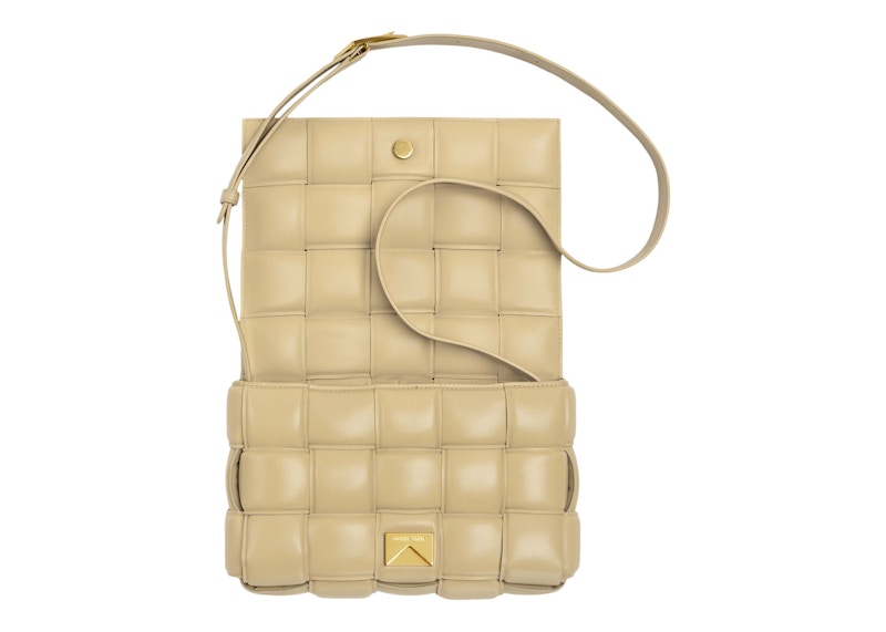 Bottega Veneta Padded Intreccio Cassette Crossbody Bag Porridge