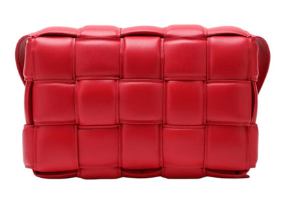 Bottega Veneta Padded Intreccio Cassette Crossbody Red