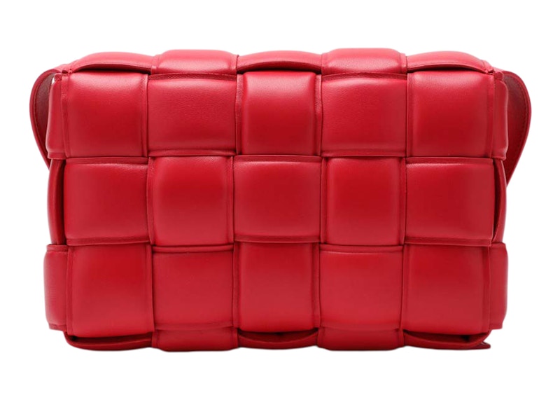 Bottega Veneta Padded Intreccio Cassette Crossbody Red