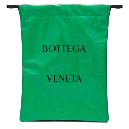 Bottega Veneta Patent Leather Drawstring Bag Green