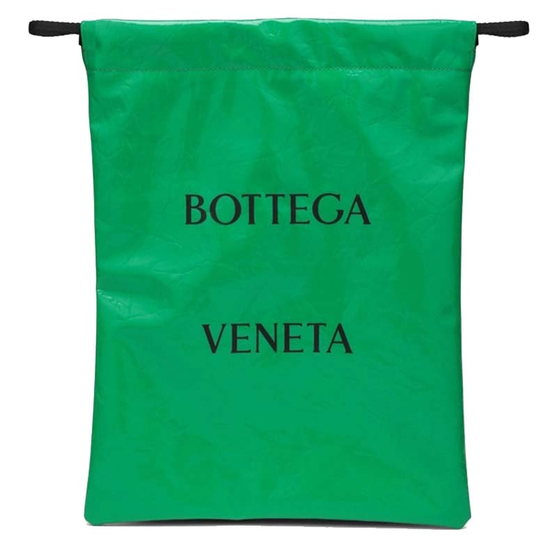 Bottega Veneta Patent Leather Drawstring Bag Green