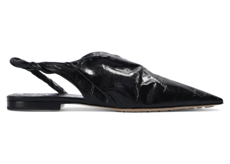 Bottega Veneta Pointed Toe Slingback Flats Black (Women's)