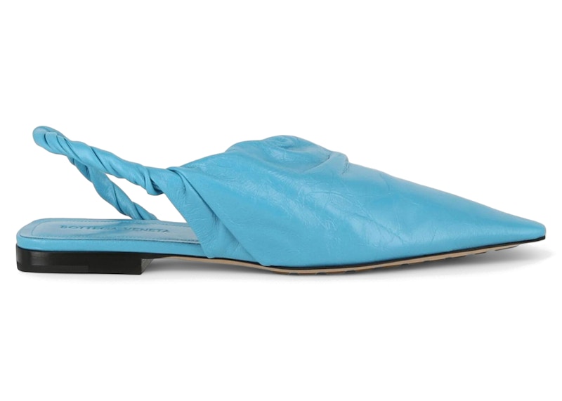 Bottega Veneta Pointed Toe Slingback Flats Blue (Women's)