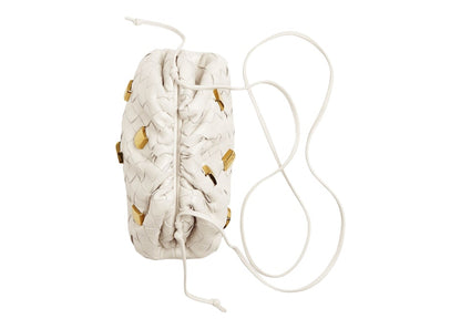 Bottega Veneta Pouch Mini Metallic Embellishment Chalk
