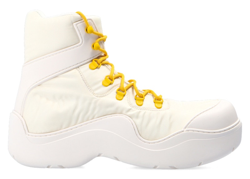 Bottega Veneta Puddle Bomber Ankle Boot White