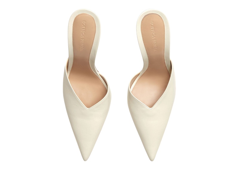 Bottega Veneta Punta 100mm Mule White Leather