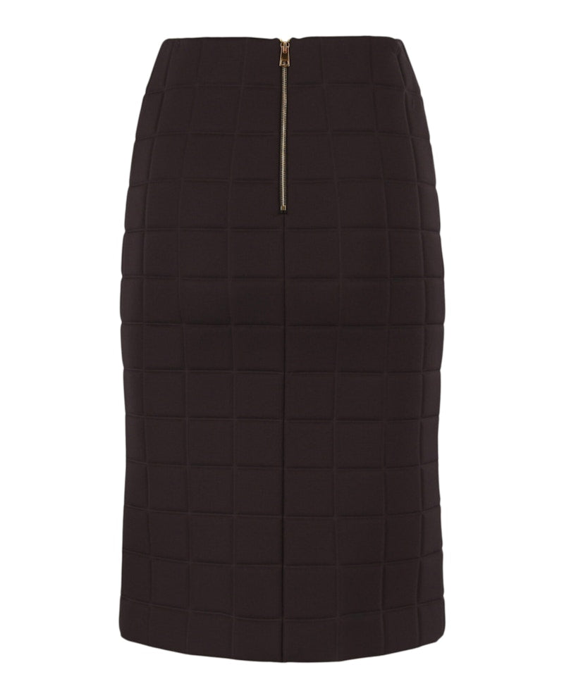 Bottega Veneta Quilted Pencil Skirt Chocolate