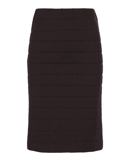 Bottega Veneta Quilted Pencil Skirt Chocolate