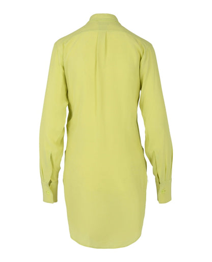 Bottega Veneta Quilted Plastron Detailed Tuxedo Shirt Acid Yellow
