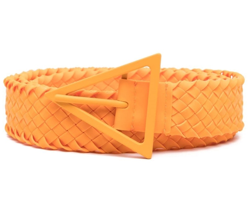 Bottega Veneta Raffia Buckle Belt Orange
