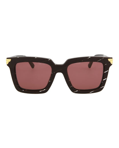 Bottega Veneta Rectangle-Frame Acetate Sunglasses Burgundy Burgundy Pink (BV1005S-30008310-009)